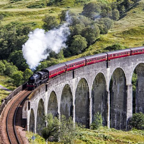 Jacobite Steam Train — Transportation Sunshine Stock Photo 124541588