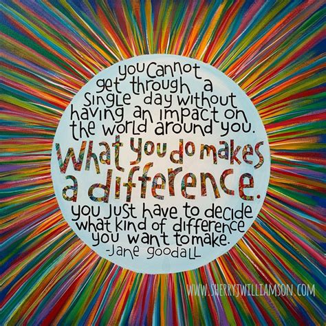 Make A Difference Jane Goodall Quote Print Of Art 8x8 Matted For 12x12