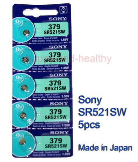 Pcs Sony Mercury Free Silver Oxide Watch Batteries Sr Sw V