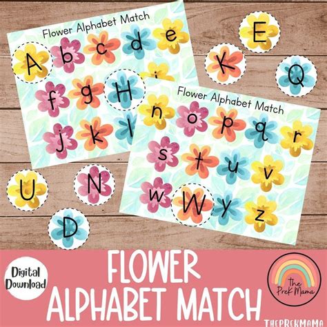 Flower Alphabet Match Spring Preschool Printable Spring Etsy In 2023