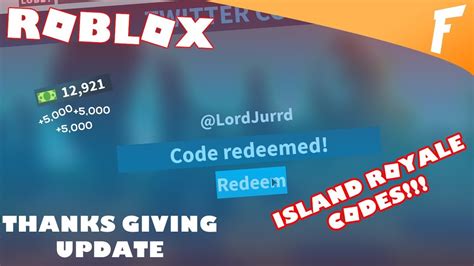 New Thanks Giving Update And Codes Roblox Island Royale Youtube