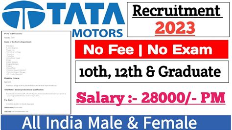 Tata Motors New Vacancy Tata Motors Recruitment Tata Motors