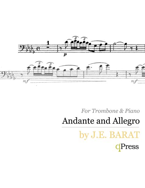 Andante and Allegro for Trombone & Piano by Barat, J.E. | qPress