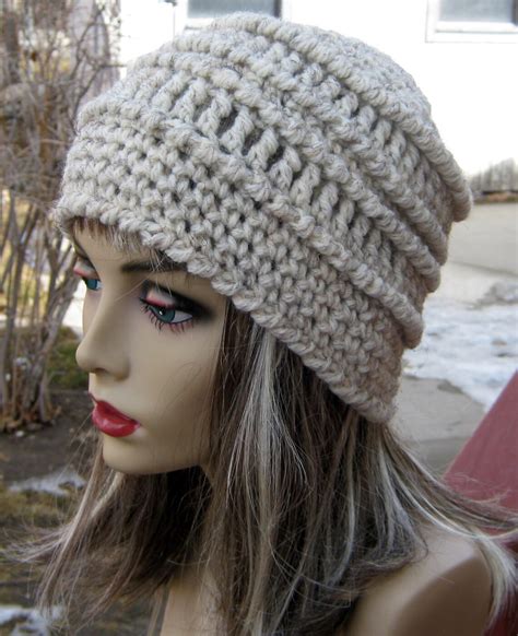 CROCHET PATTERN PDF, Crocheted Chunky Textured Crochet Slouchy Beanie ...