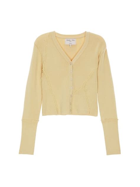 Musinsa Matin Kim Cut Out Detailed Knit Cardigan In Light Yellow