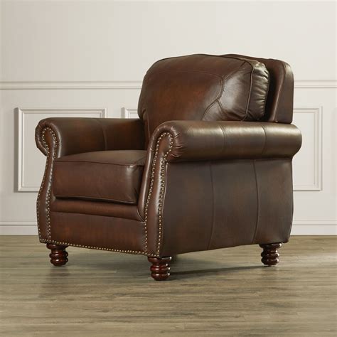 Rosalind Wheeler Mcdonnell Leather Club Chair And Reviews Wayfair