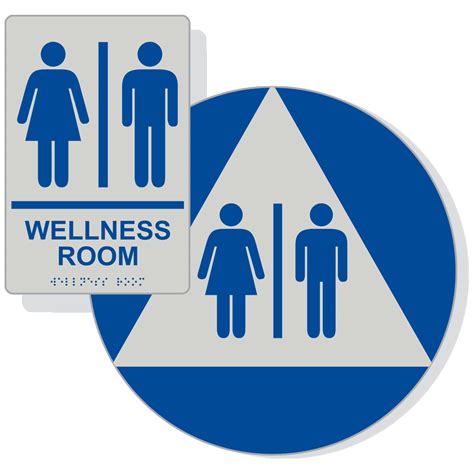 Ada Wellness Room Sign Set With Braille Rre 50820dctssetbluonprlgy