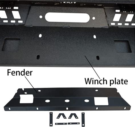 Buy Ronghui Tacoma Black Front Bumper And Rear Bumper With Winch Plate