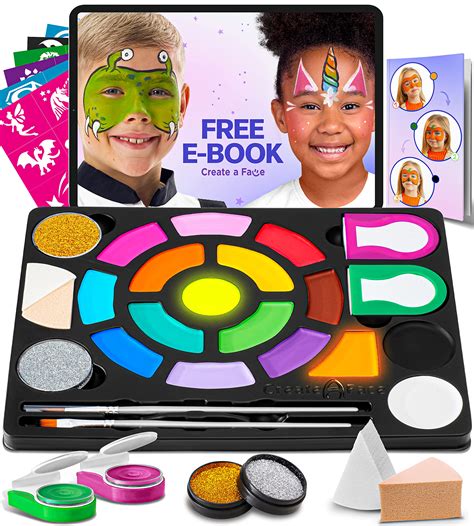 Face Painting Kits For Kids Water Based Face Paint Kits 16 Colors 60