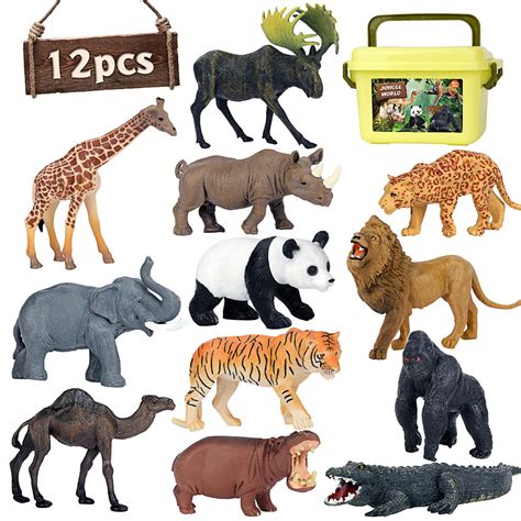 Buy Safari Animal Toys Figures 12 Pcs Realistic Jumbo Wild Jungle