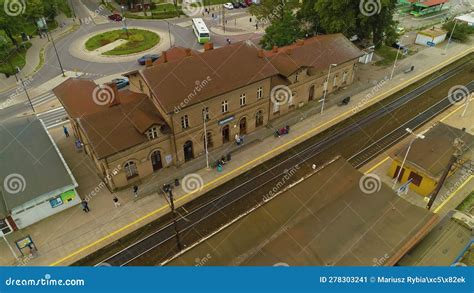 Railway Station Wejherowo Dworzec Kolejowy Pkp Aerial View Poland Stock