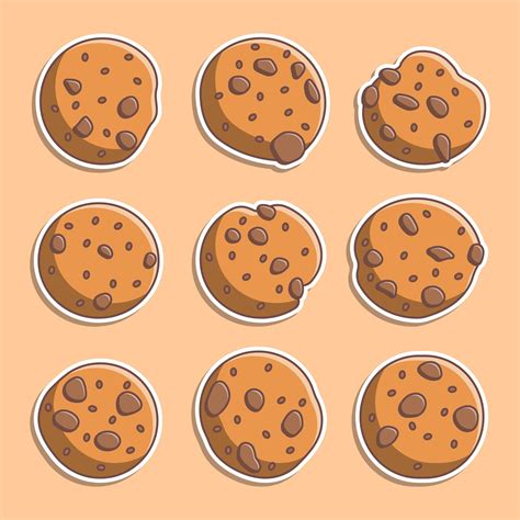 Galletas Divertidas De Dibujos Animados Lindo Vector Premium Images