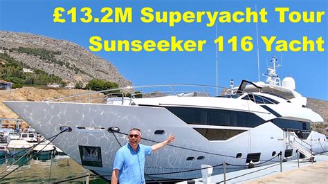 £132 Million Superyacht Tour Sunseeker 116 Yacht Youtube