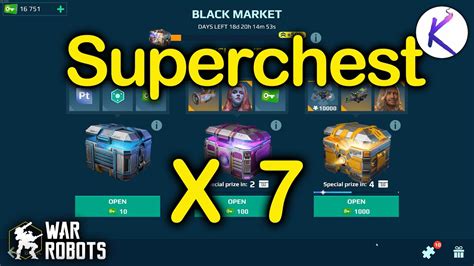 K Keys Black Market Super Chest Opening Unbox Wr War Robots Robot