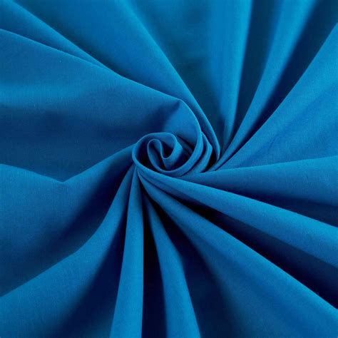 Solid Poly Cotton Turquoise Solid Color Fabric Broadcloth 58 60