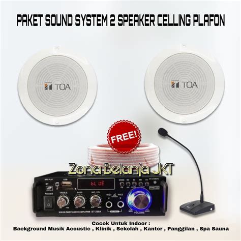 Jual Paket Sound System Toa Ceiling Plafon Speaker Cafe Resto Klinik