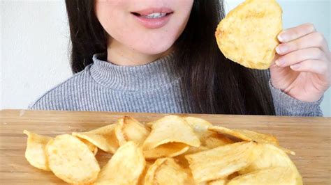 ASMR Eating Sounds Extra Thick Potato Chips Mostly No Talking YouTube