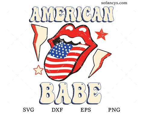 Retro Groovy American Babe SVG DXF EPS PNG Cut Files