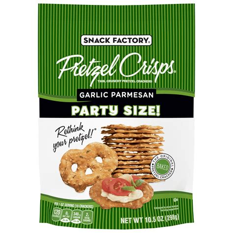 Snack Factory Garlic Parmesan Pretzel Crisps Party Size 10 5 Oz