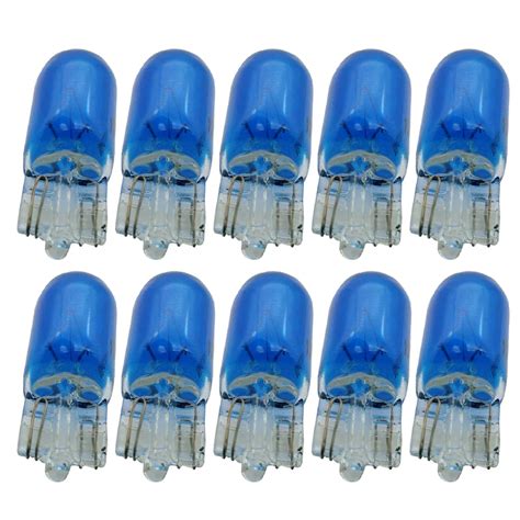 10pcs Car Led Light T10 501 194 W5W T10 White Blue 12V 5W W2 1x9 5d