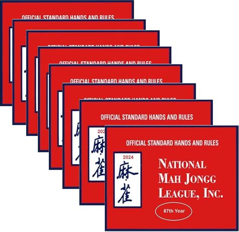 Mah Jongg League 2024 Large Size Card Mah Jongg Card 4PCS National