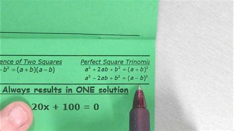 Solving Quadratics Using The Square Root Method Youtube