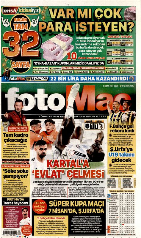 Fotomaç Gazetesi Fotomaç Manşet Oku Haberler 05 Nisan 2024