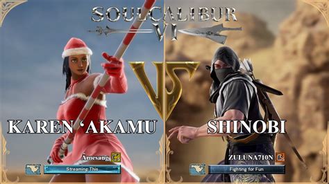 SoulCalibur VI Amesang Karen Akamu VS ZULUNA710N Shinobi Xbox