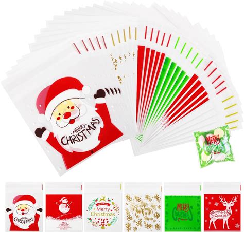 Pcs Christmas Self Adhesive Cellophane Bags X Cm Small Gift Bags