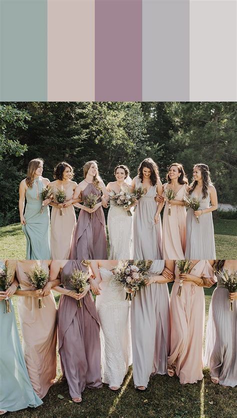 Mismatched Bridesmaid Dress Color Palettes Junebug Weddings