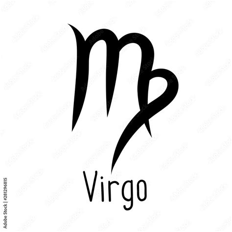 Virgo Astrological Zodiac Sign Isolated On White Background Simple