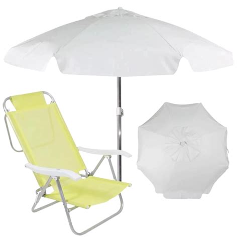 Mandiali E Shop Kit Cadeira De Praia Sunny Dobr Vel Guarda Sol