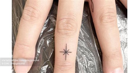 Tiny North Star Tattoo Done On The Finger