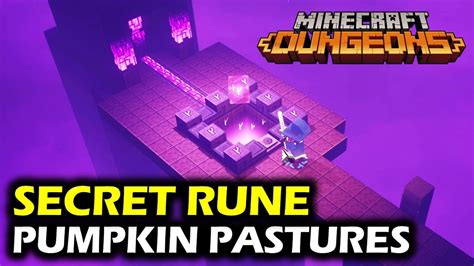 Pumpkin Pastures Secret Rune Location Minecraft Dungeons Youtube