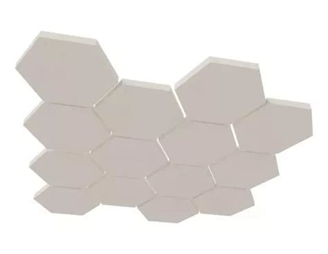 Espuma Ac Stica Branca L De Pet Hexagonal X Cm C Und