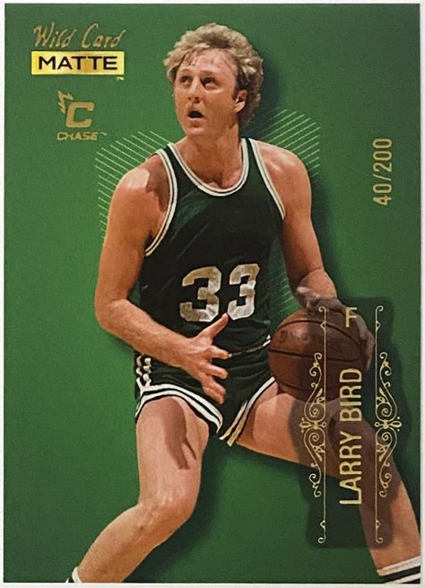 Larry Bird 2021 22 Wild Card Matte Draft Boston Celtics Green Chase