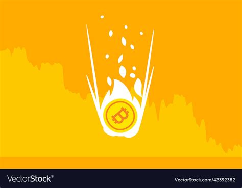 Bitcoin Price Collapse Crypto Bubble Crash Vector Image