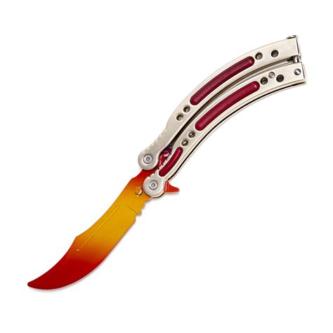 Butterfly Papillon Red Fade Cs Real Life Knife Fait Sur Mesure Par