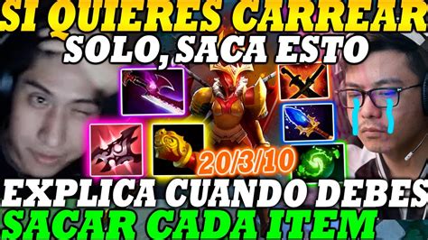 😲volteo El Dota Con 1 Item😲wisper EnseÑa A Como Carrear Solo Con Lc😲