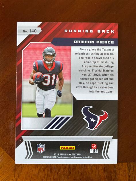 Dameon Pierce 2022 Panini XR RC 140 Houston Texans EBay