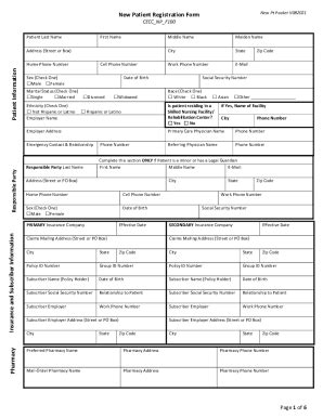 Fillable Online Patient Registration Form Templates Pdf