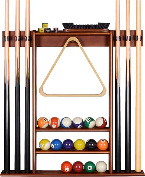 XCSOURCE Pool Cue Rack Pool Stick Holder Wall Mount 6 Pool Billiard