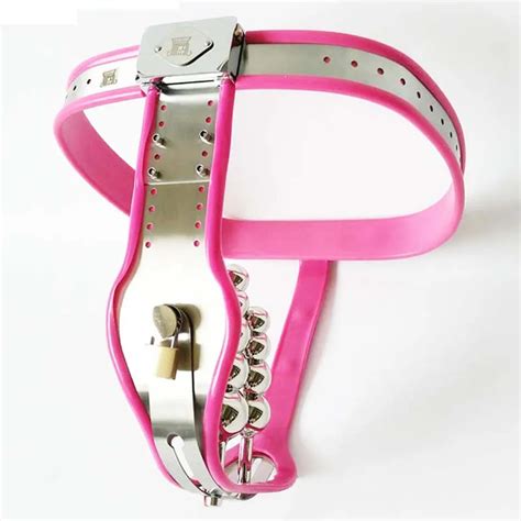 Pink Silicone Female Chastity Belt Sexy Panty With Vagina Anal Plug Bdsm Bondage Fetish Wear