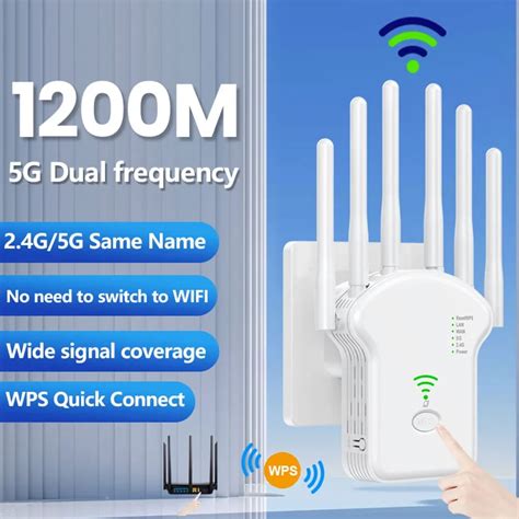 R P Teur WiFi Sans Fil 1200Mbps 5GHz Booster De Signal Extension WiFi 2