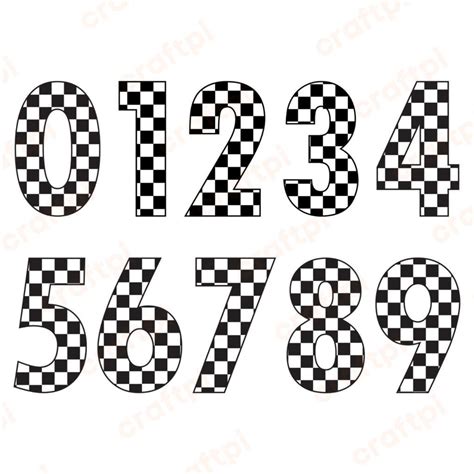 Checkered Number Svg Png Pdf Files Craftpi