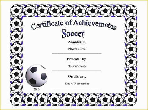 Soccer Award Templates Free Printables