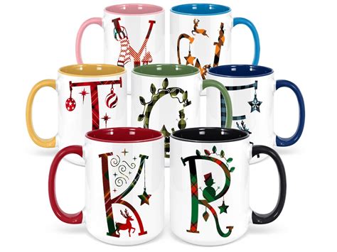 Christmas Mug Custom Coffee Mug Christmas Initial Cup Personalized