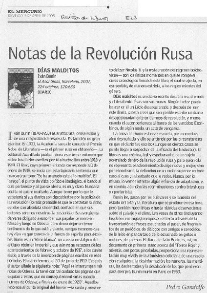 Notas De La Revolución Rusa [artículo] Pedro Gandolfo Biblioteca