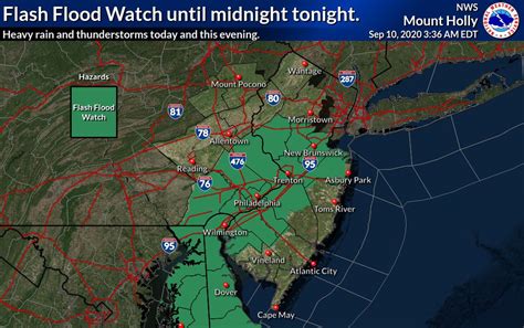 N J Weather Flash Flood Watch Issued With Heavy Storms In Forecast