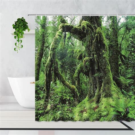 Summer Forest Natural Scenery Shower Curtain Tropical Rain Forest